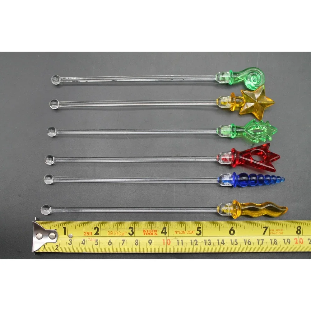 Vintage Drink Swizzle Sticks Cocktail Stirrers Lot of 11 Acrylic Bells Fish